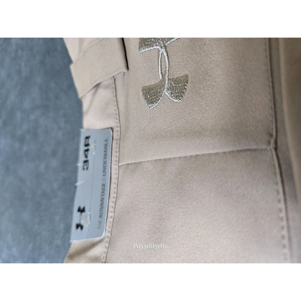 Under Armour Pants Mens 34 x‎ 32 Khaki University of Utah Performance Golf Chino